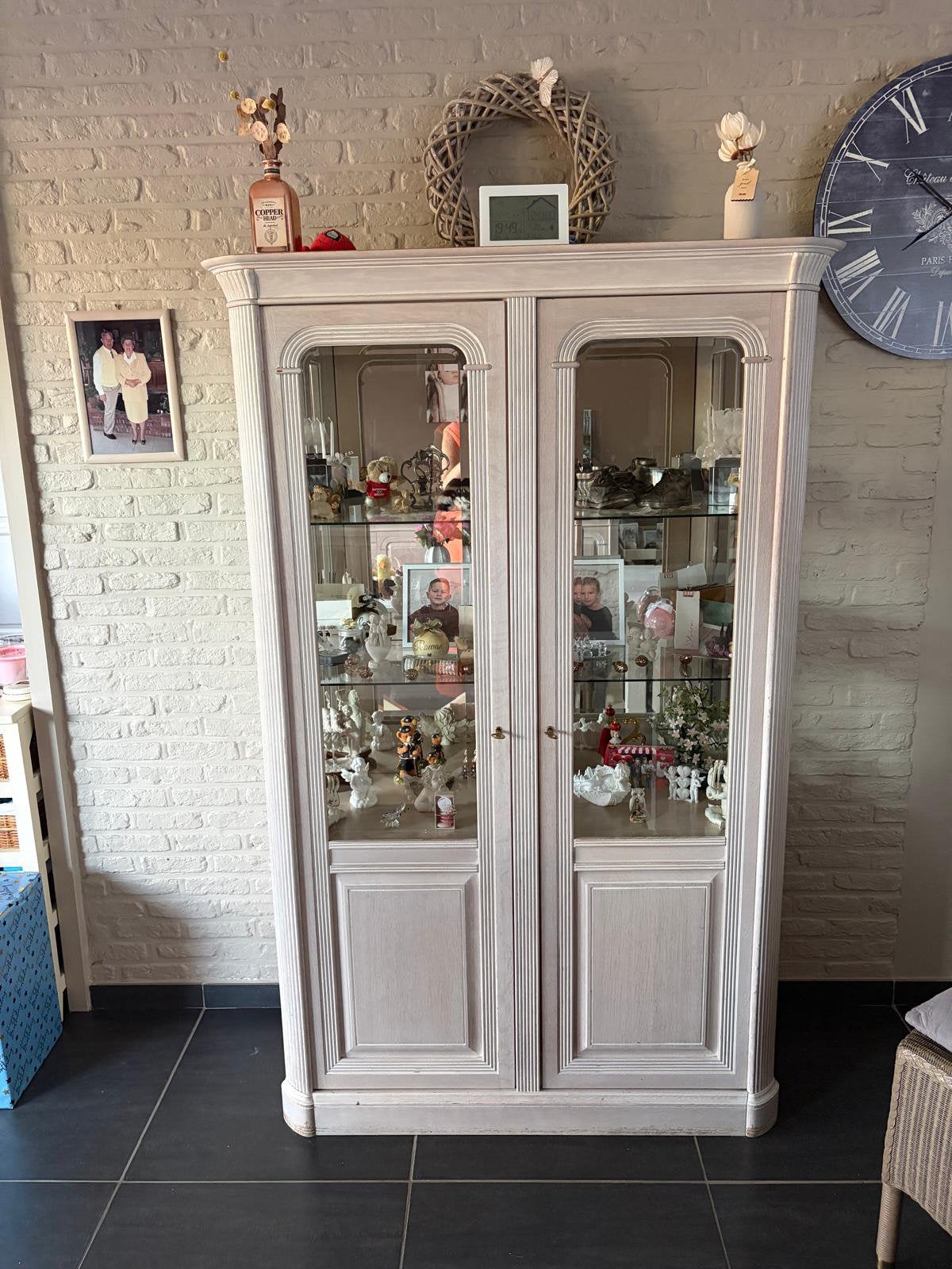 Vitrinekast glas, Huis en Inrichting, Kasten | Vitrinekasten, Ophalen, Zo goed als nieuw, Glas