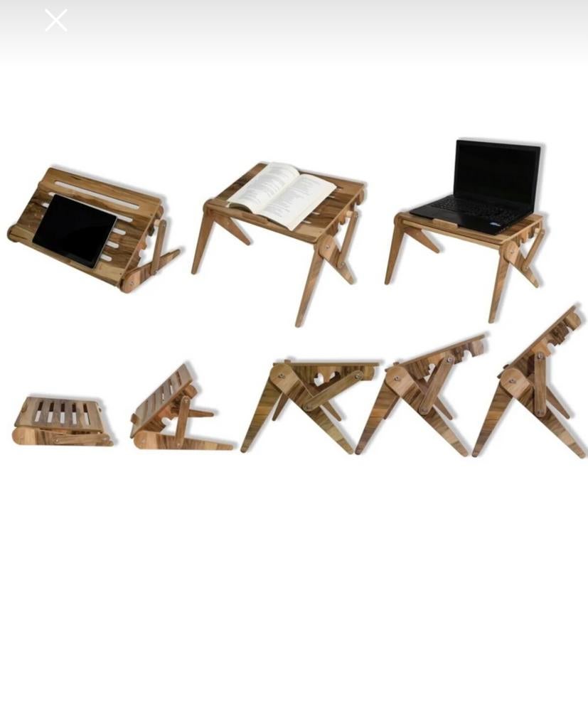 Wood Verstelbare Laptoptafel – Compact & Ergonomisch, Enlèvement ou Envoi, Neuf, Réglable en hauteur