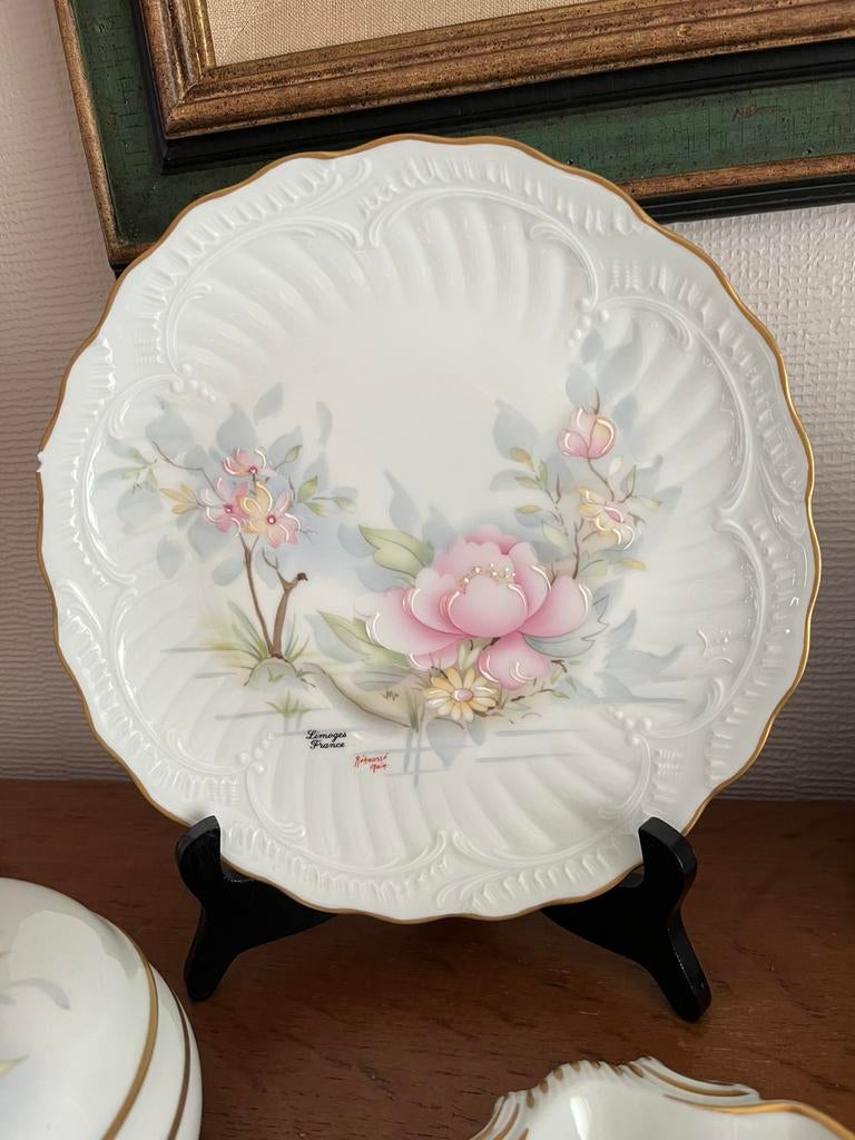 Limoges schotel met staander, Antiek en Kunst, Ophalen