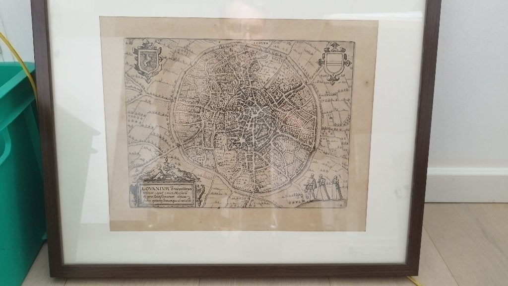 Carte historique de Louvain avec cadre, Enlèvement, Comme neuf