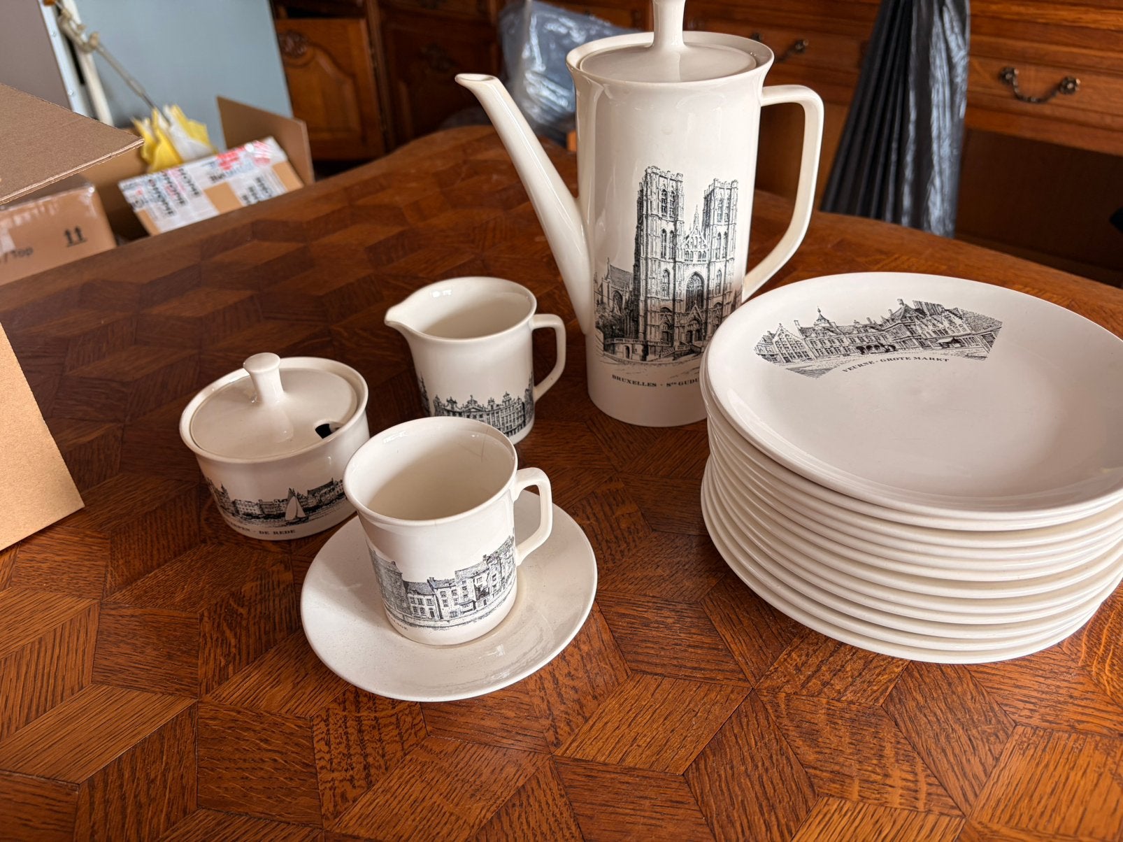 Villeroy & Boch servies met Belgische steden, Ophalen