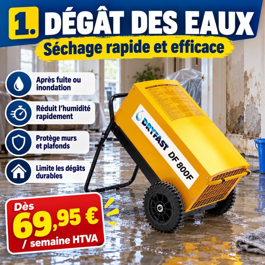 Location Déshumidificateur Dryfast DF800 150L/24h Bruxelles, Enlèvement ou Envoi, Comme neuf, Ventilateur