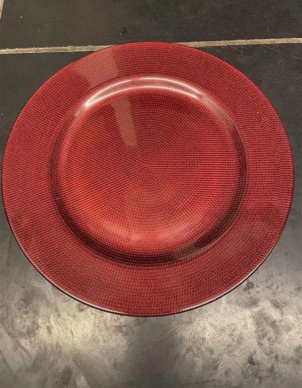 Assiette de service en verre rouge, Enlèvement ou Envoi, Neuf, Verre