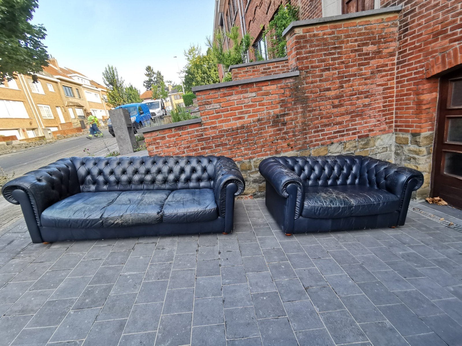 Chesterfield sofa, Huis en Inrichting, Ophalen, Gebruikt, Overige maten, Chesterfield