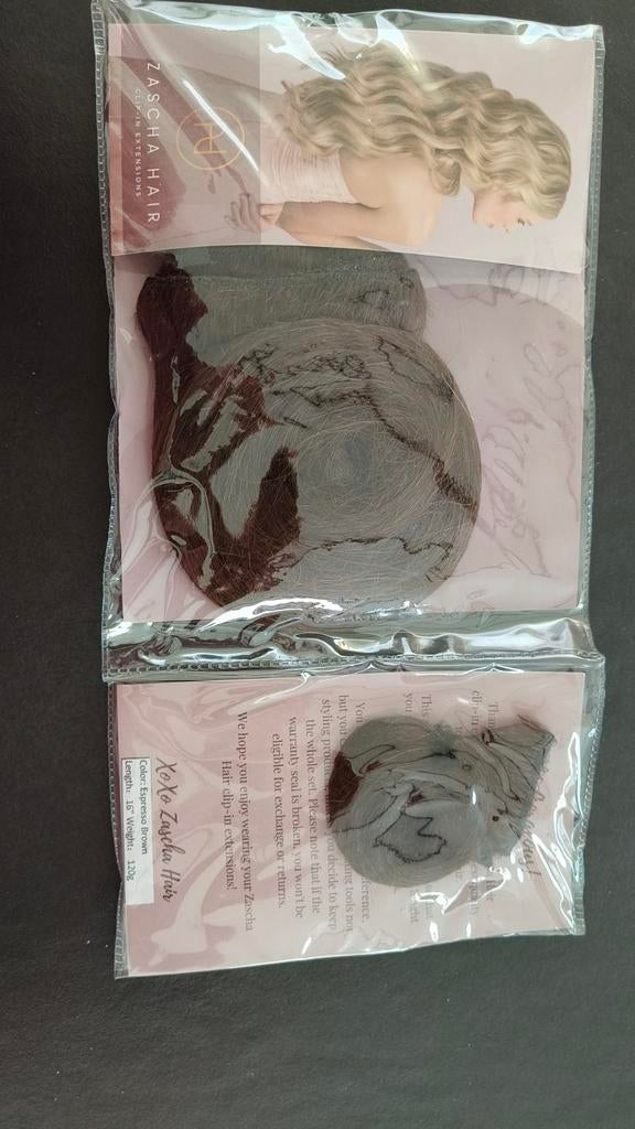 Zascha 100% human hair clip in extension espresso brown, Ophalen