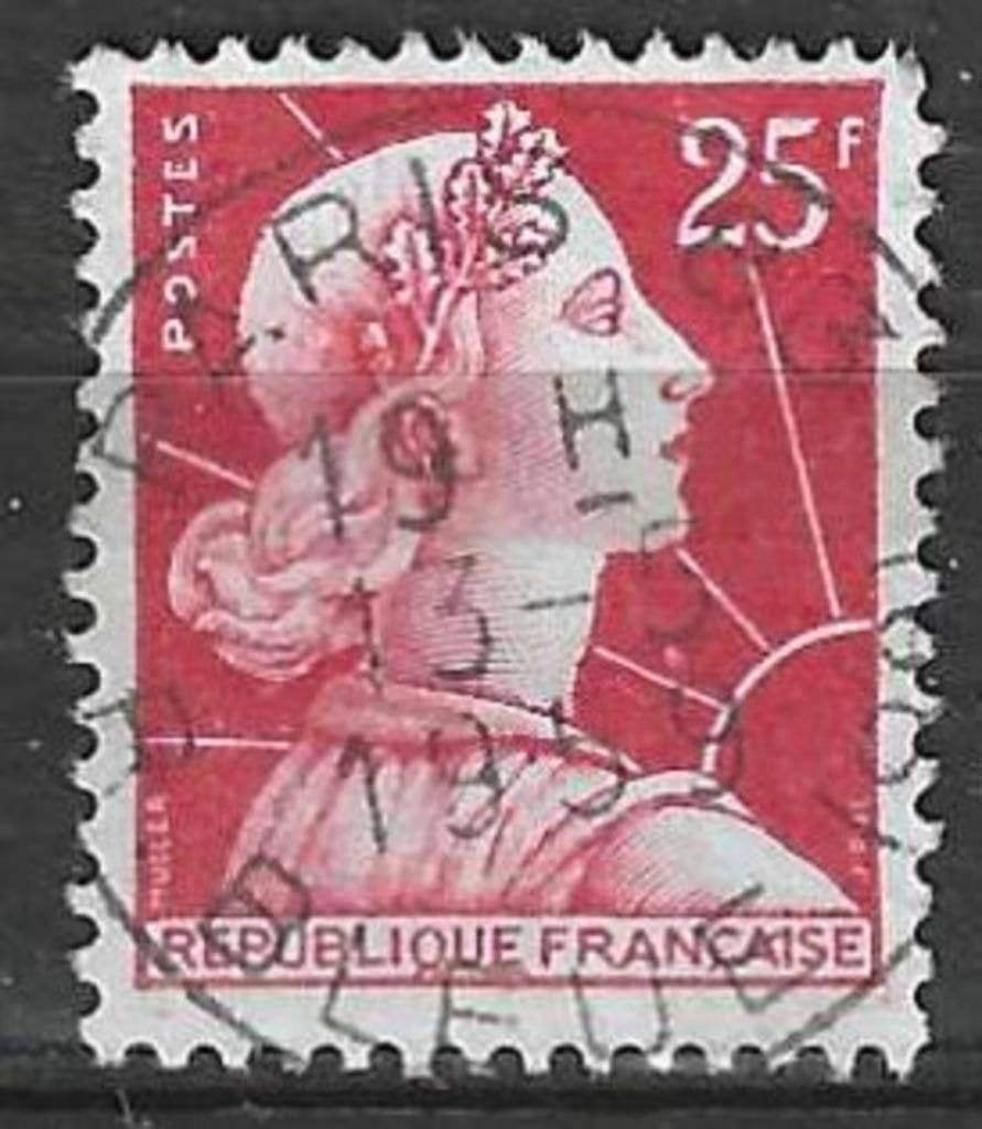 Francia 1955/1959 - Yvert 1011C - Marianne de Muller (ST), Envoi, Affranchi