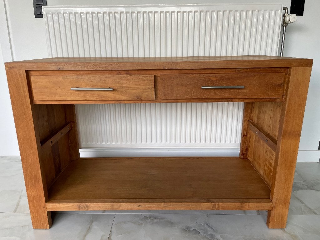 Teak tv meubel sidetable, Huis en Inrichting, Ophalen, Zo goed als nieuw, Teakhout