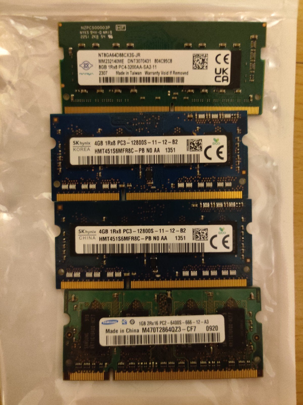lot de 4 modules de mémoire SO‑DIMM pour ordinateur portable, Informatique & Logiciels, Enlèvement ou Envoi, DDR2