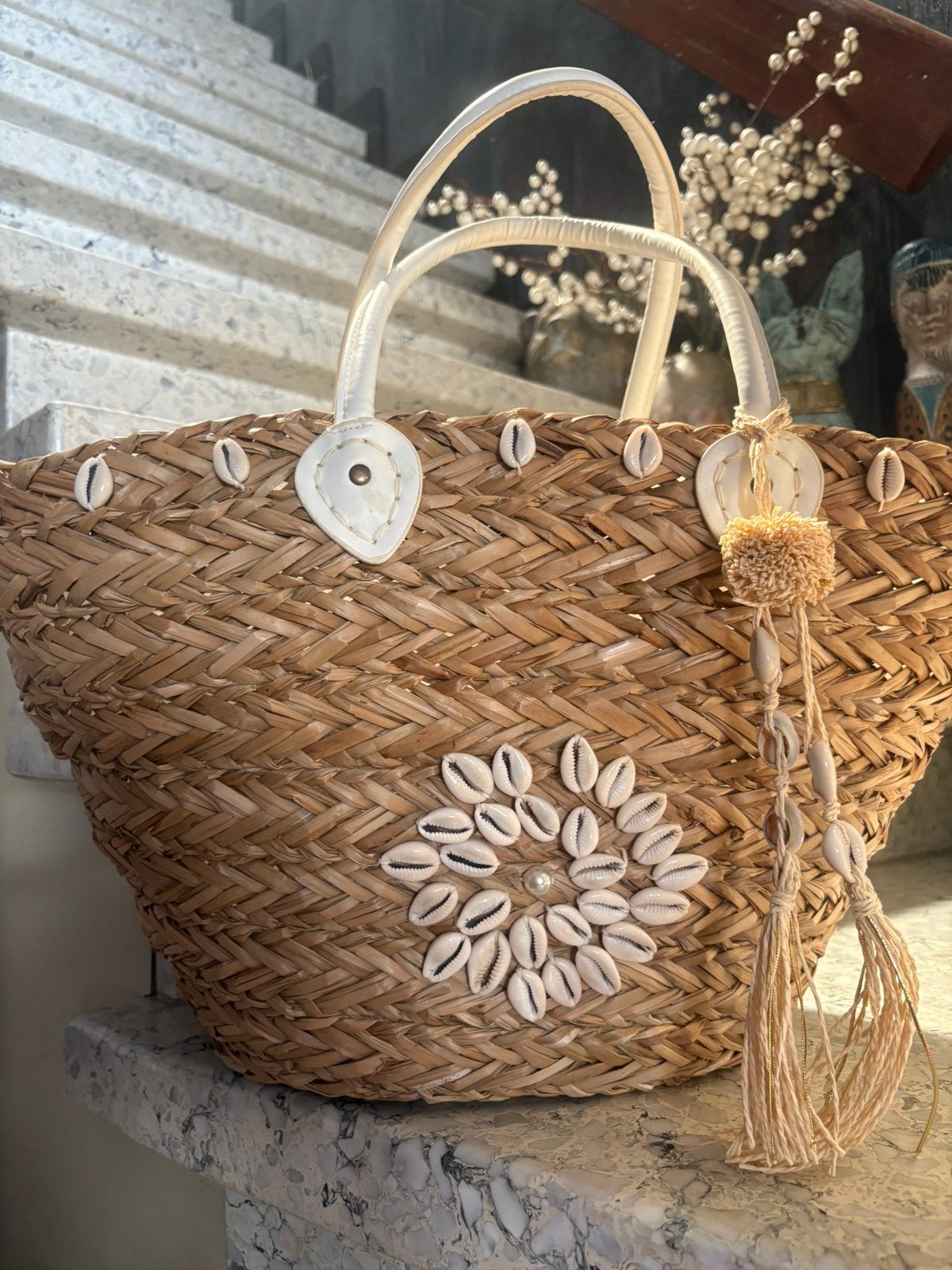 Boho gevlochten zeegras strandtas - nieuw, Ophalen of Verzenden, Zo goed als nieuw