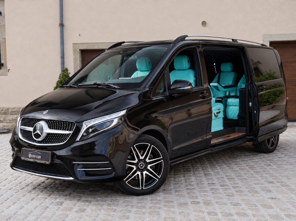 Mercedes V 300 d 4MATIC Extra Long AMG Line Rovelver VIP Van, Cuir et Alcantara, Euro 6, Entreprise, Entretenue par le concessionnaire