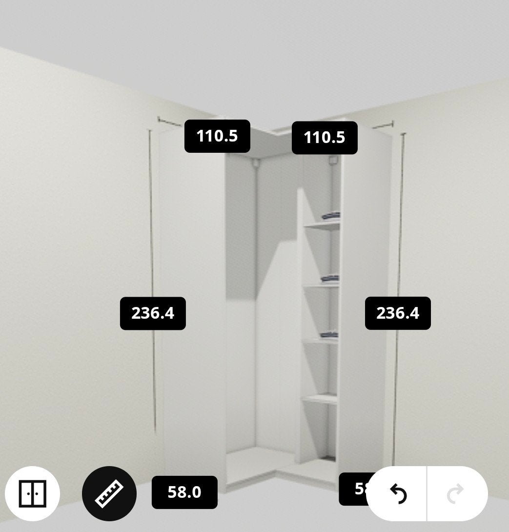 ikea pax hoekkast wit 236 hoog 58 diep met deuren, Huis en Inrichting, Kasten | Kleerkasten, Ophalen, Met deur(en)