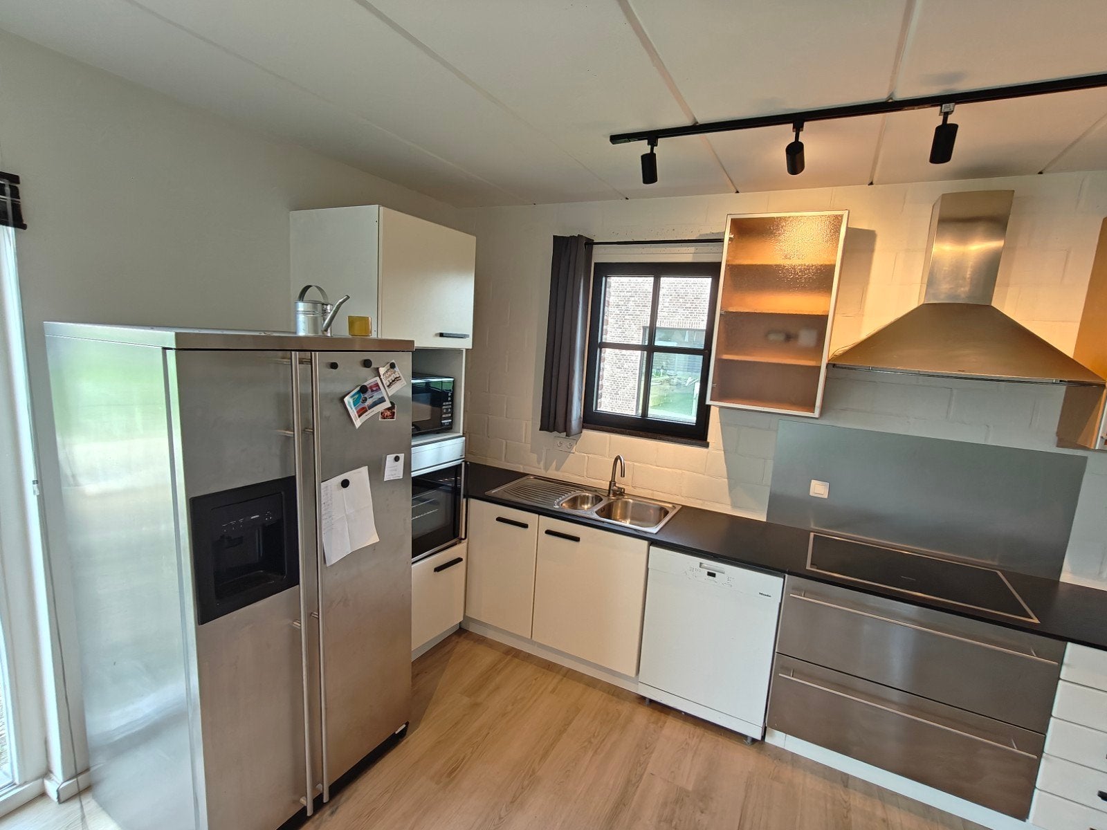 Complete keuken met granieten blad inclusief toestellen, Huis en Inrichting, Ophalen, Gebruikt, Hoekkeuken, Graniet of Steen