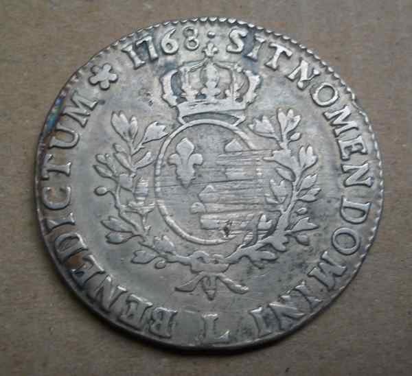 Ecu au bandeau de Louis XV 1768 L, Enlèvement, France