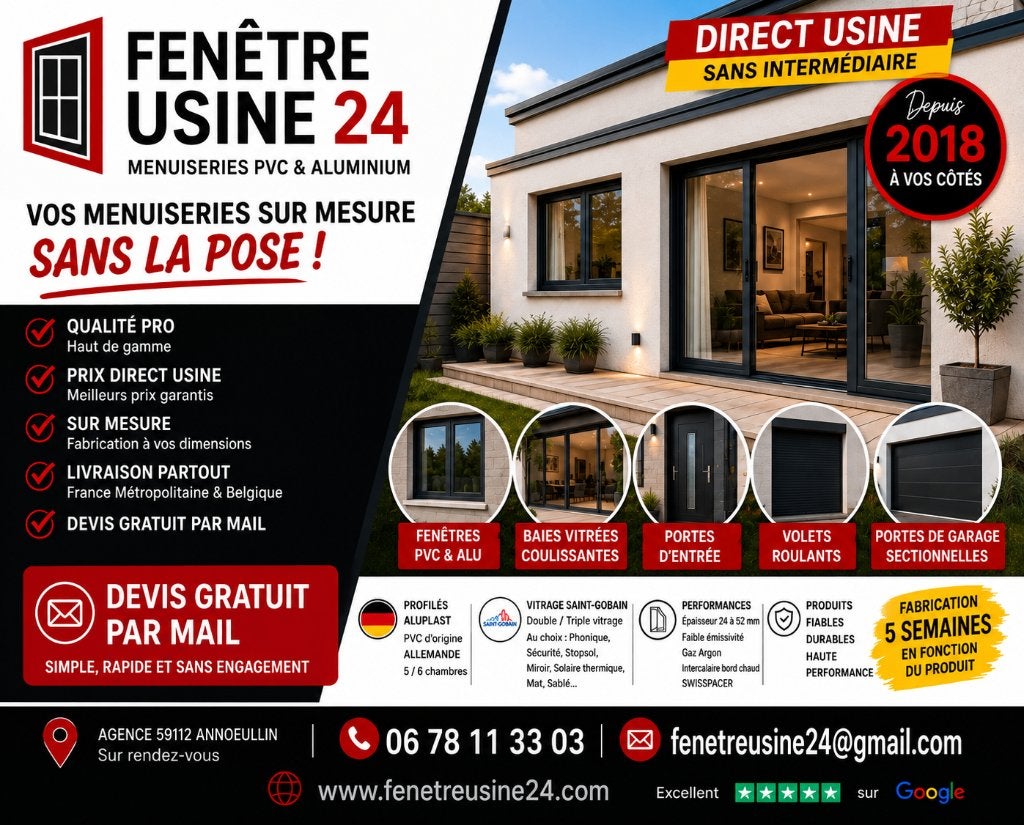 Fenêtres pvc sur mesure sans la pose, Bricolage & Construction, Enlèvement ou Envoi, Neuf, Double vitrage