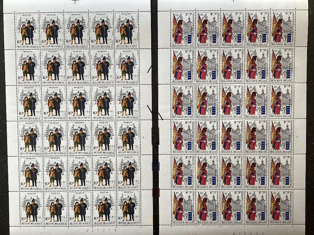 4 complete vellen COB 1893-1896, Envoi, Non oblitéré