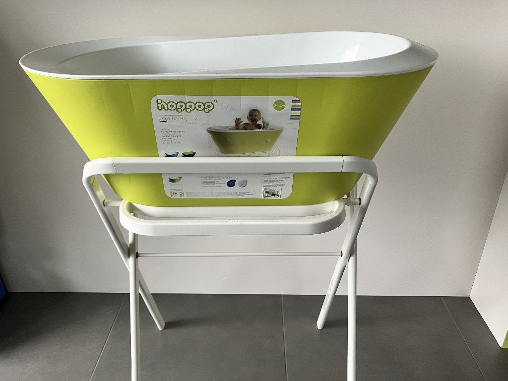 Hoppop babybadje met standaard, Kinderen en Baby's, Zo goed als nieuw, Badje, Standaard, Ophalen