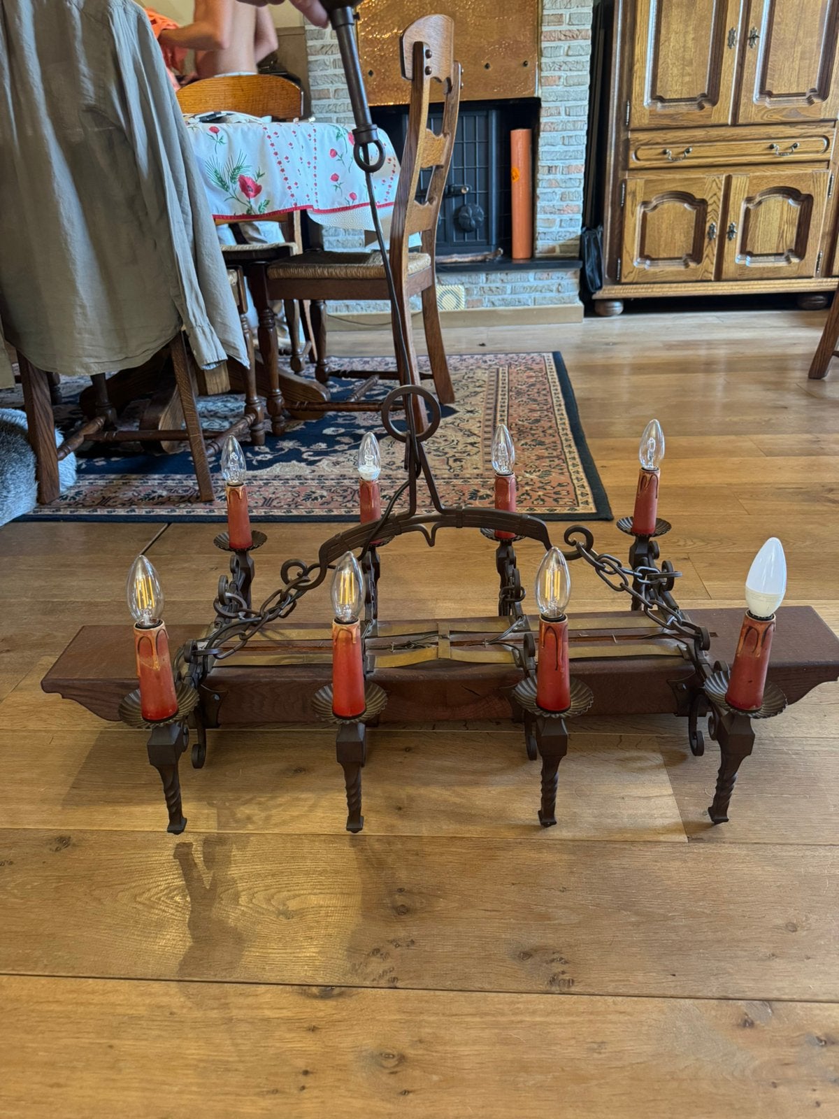 Hanglamp, Ophalen, Gebruikt, Hout, E14 (klein)