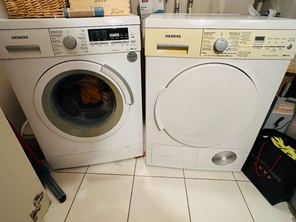 Machine à laver Siemens 8kg iQ700 + séchoir iQ 500, Electroménager, Lave-linge, Comme neuf, Chargeur frontal, 8 à 10 kg, Moins de 85 cm