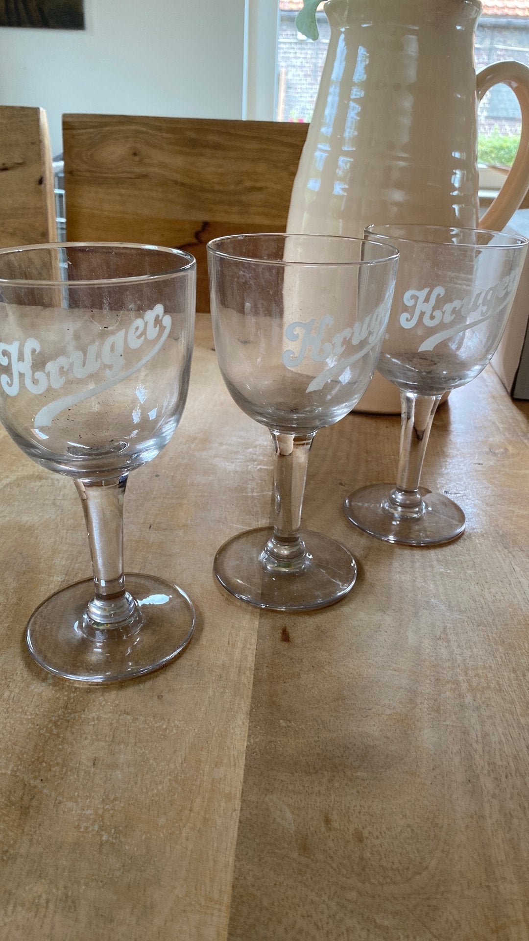 6 kruger bierglazen, Ophalen of Verzenden, Zo goed als nieuw