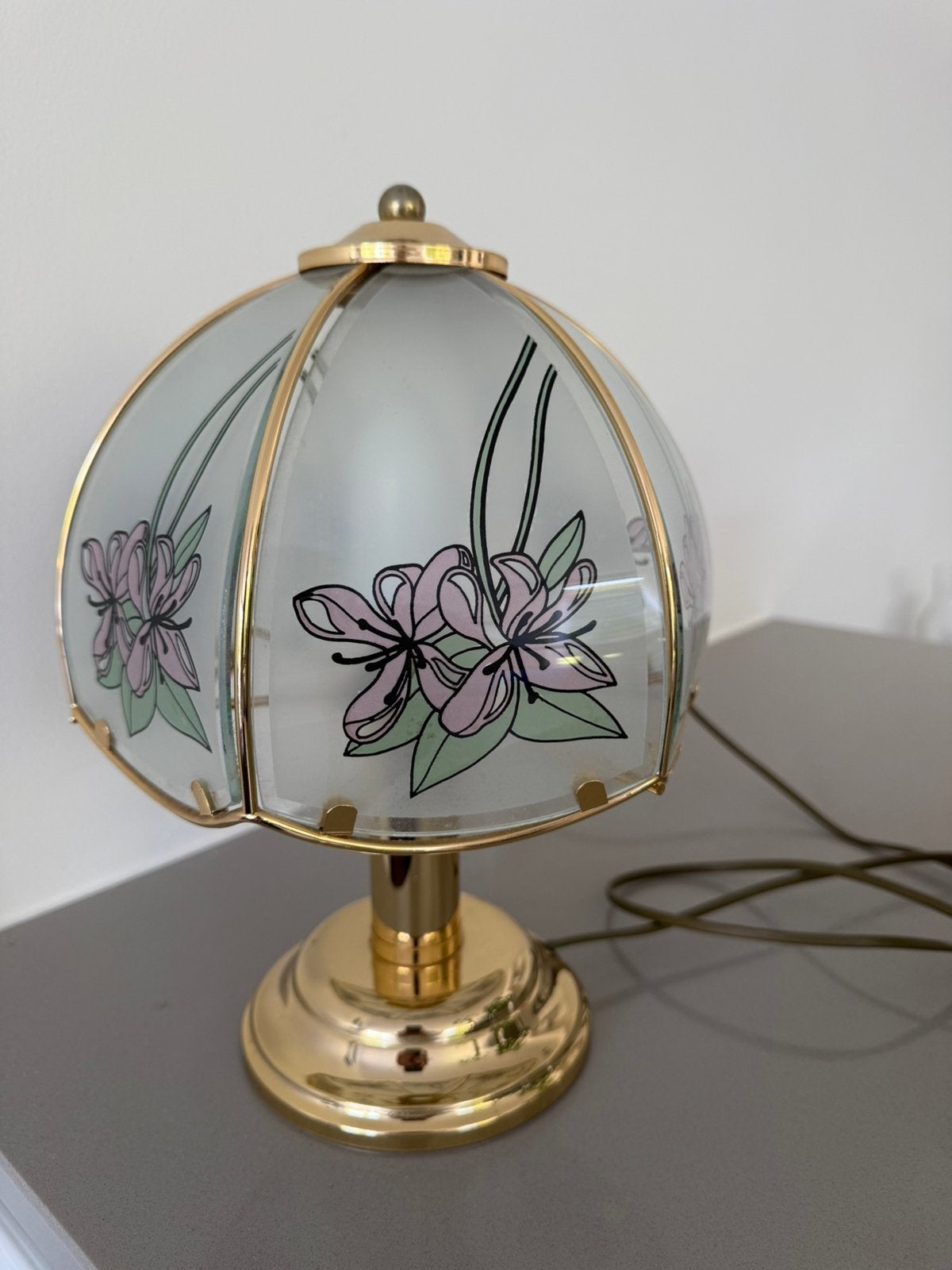Origineel bintage messing stalamp, Ophalen, Gebruikt, Art deco, Sfeerlamp
