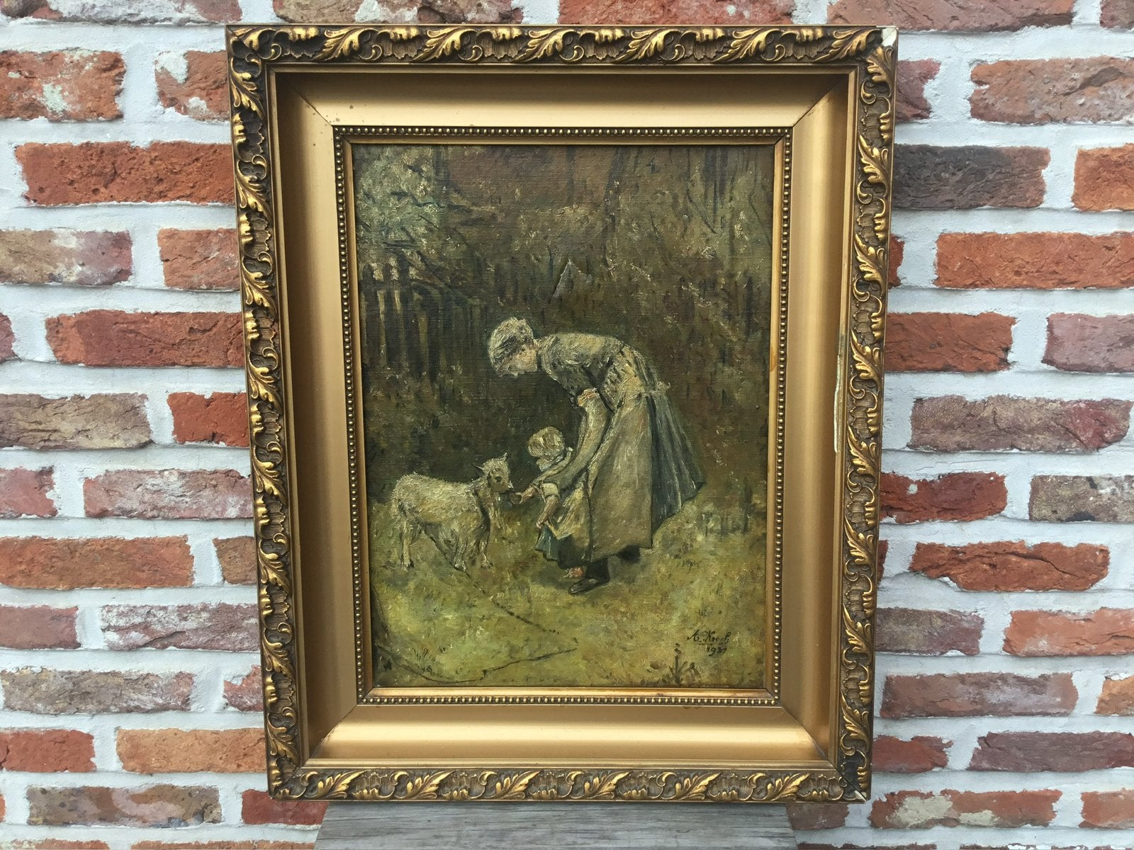 Huile sur toile-signée en 1931-dimensions53x43 cm avec cadre, Enlèvement, Toile