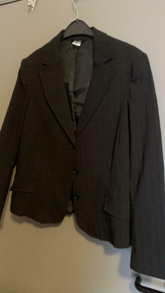 Zwarte damesjas maat 46, Gedragen, Maat 46/48 (XL) of groter