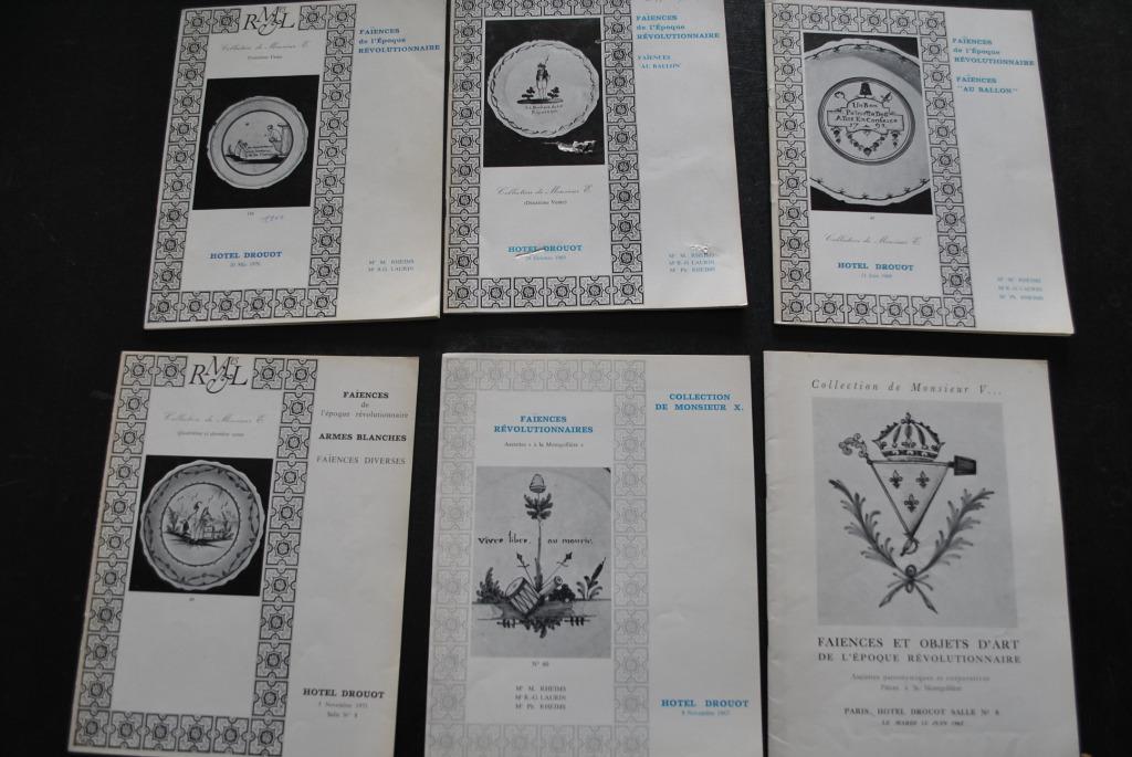 Lot 6 catalogues Drouot 1967-1971 Faïences révolutionnaires, Ophalen of Verzenden