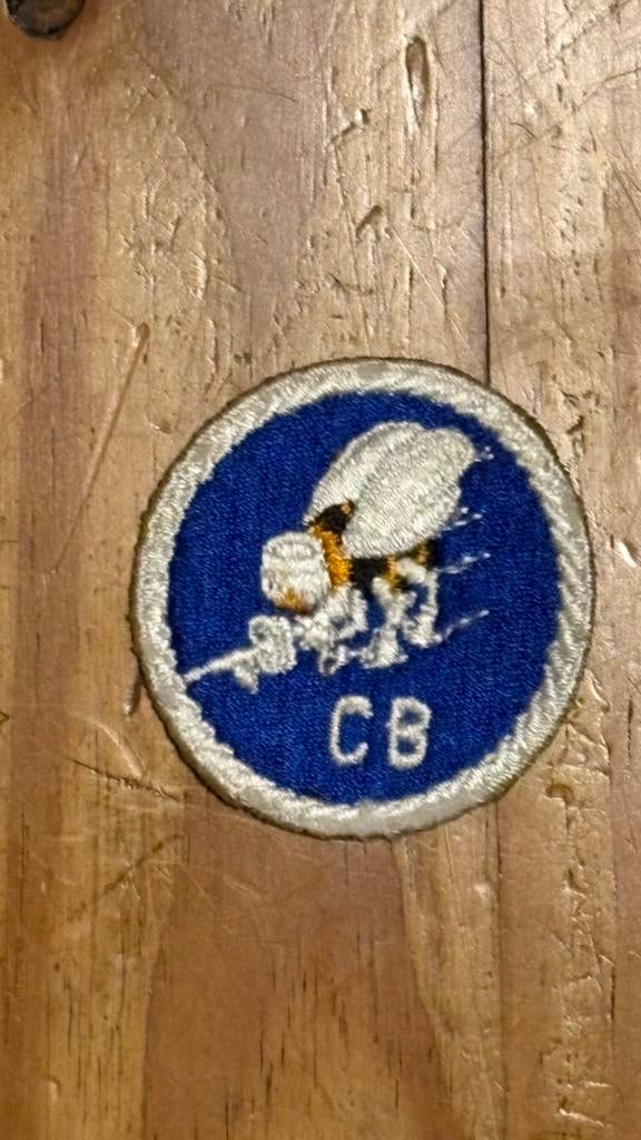 Insigne d’épaule original seabees ww2, Collections, Envoi, Marine, Emblème ou Badge