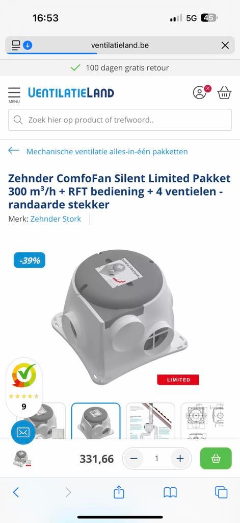 Zehnder extracteur, Enlèvement, Comme neuf, Extracteur
