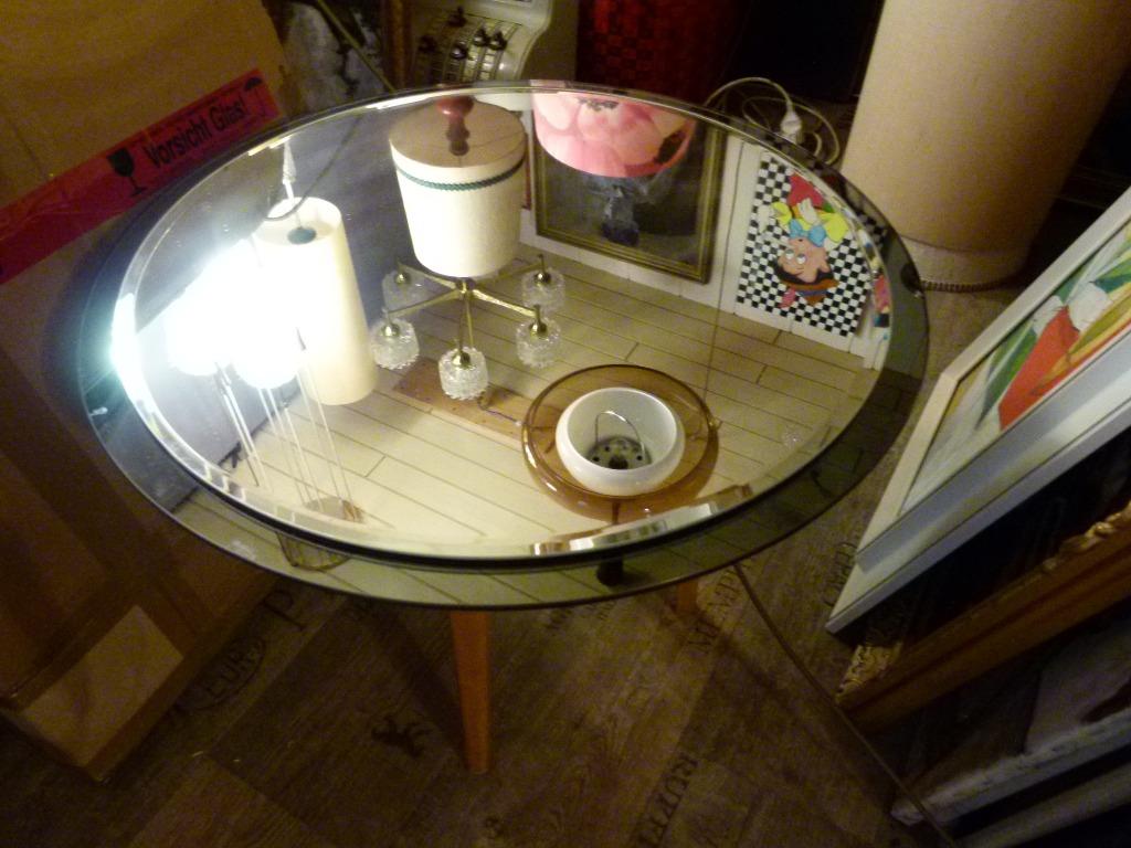 vintage spiegel 70er jaren rond space age, Ophalen, Rond, Zo goed als nieuw, Minder dan 100 cm