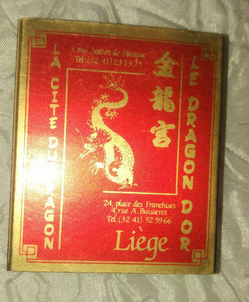 Allumettes Matches Luciferdoosjes le dragon d'or Liege, Enlèvement ou Envoi, Comme neuf