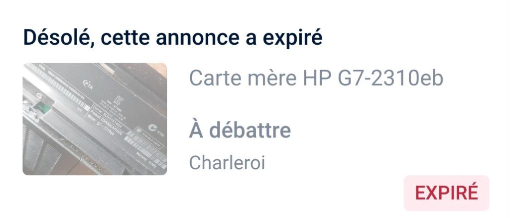 Carte mère HP G7-2310eb, Enlèvement, Reconditionné