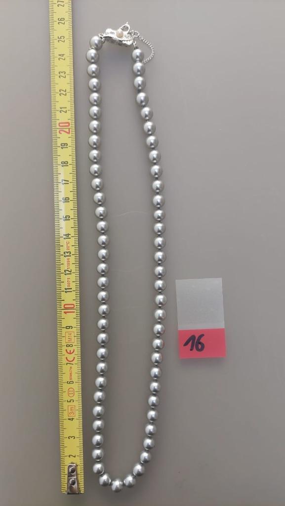 Parelketting Perlas Sureda Manacor Mallorca L25cm grijs, Ophalen of Verzenden, Nieuw, Grijs
