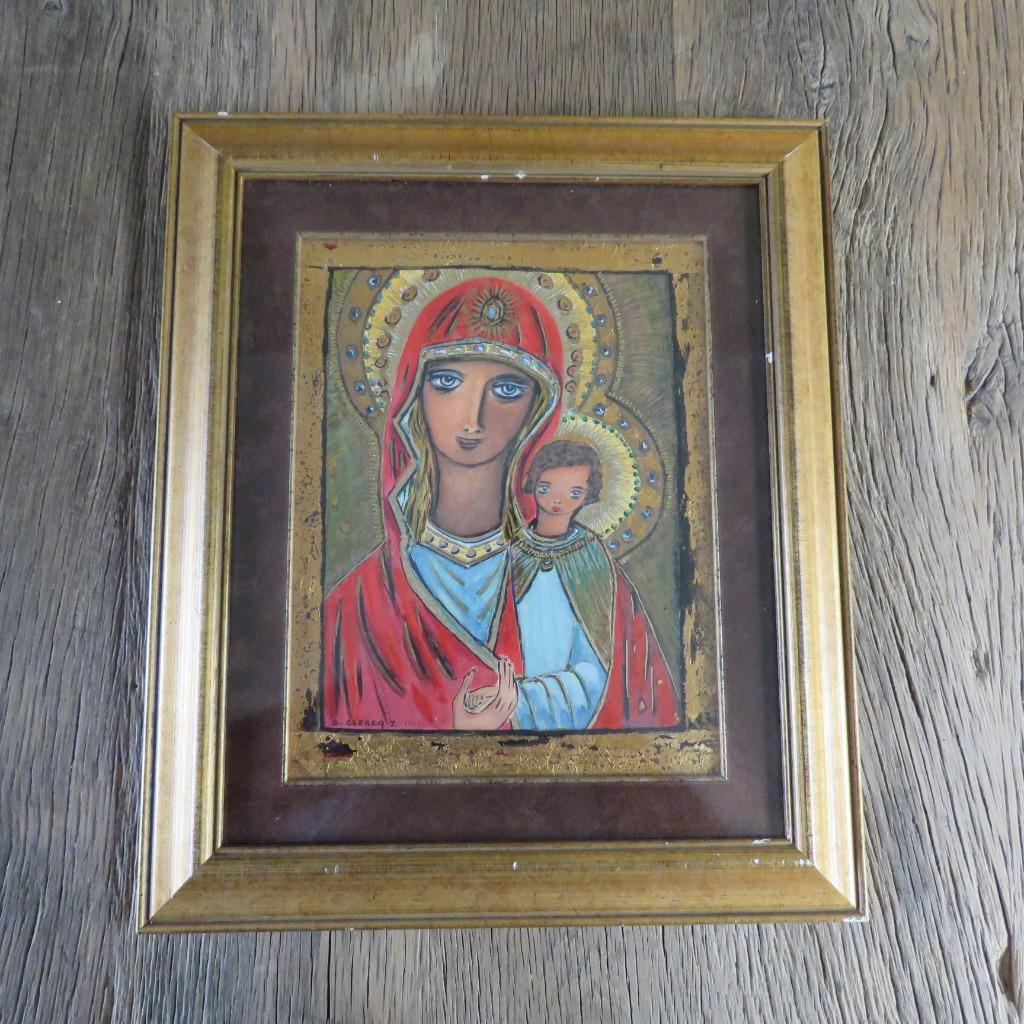 Madonna met kind schilderij De CLercq J 1991, Ophalen of Verzenden