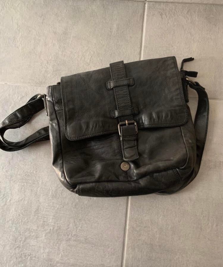 Mooie lederen handtas Bear Design, Overige merken, Zwart, Ophalen of Verzenden, Zo goed als nieuw