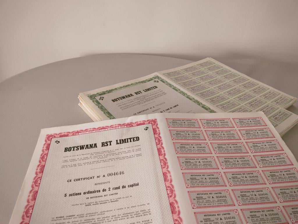 2960 Aandelen Botswana Rst Ltd, Ophalen of Verzenden
