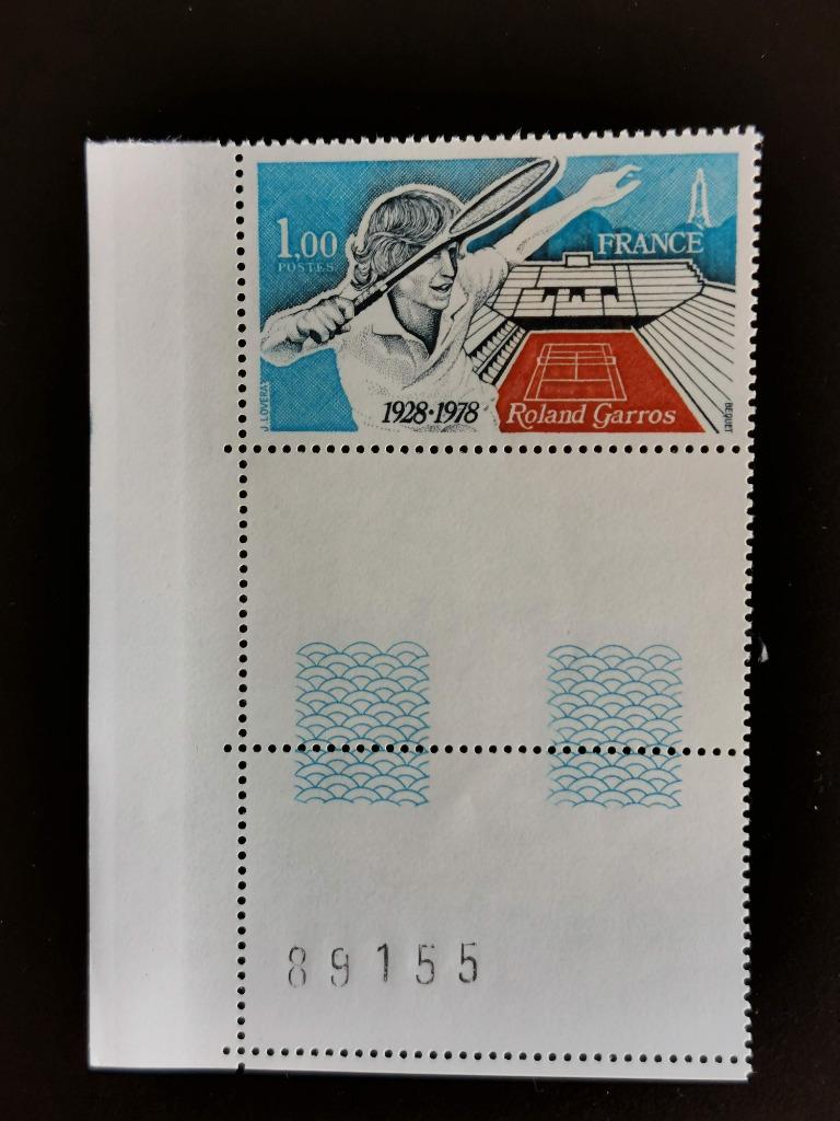 Frankrijk 1978 - tennis - 50 jaar Roland Garros ** met annex, Ophalen of Verzenden, Sport