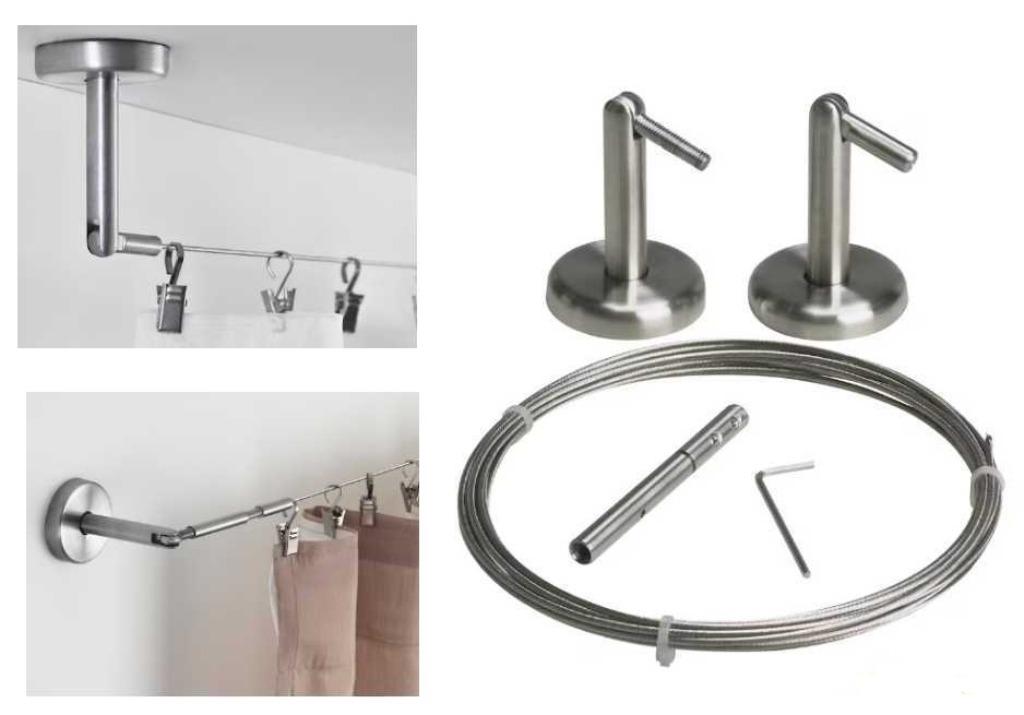 Ikea Dignitet RVS gordijnstaalkabelset - 500 cm, Ophalen of Verzenden, Nieuw
