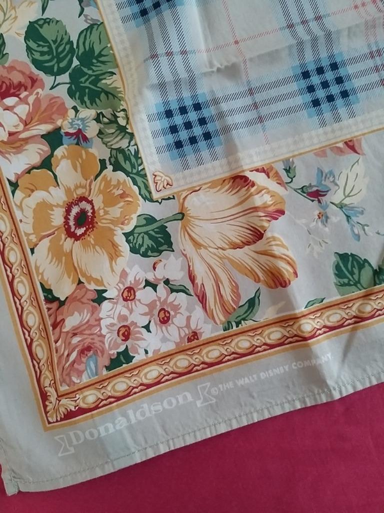 Donaldson sjaal beige-blauw 100% katoen bloemen ruitjes, Kleding | Dames, Maat 38/40 (M), Donaldson, Ophalen of Verzenden, Zo goed als nieuw
