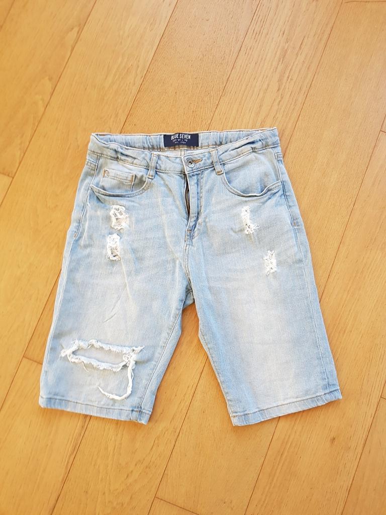 Korte blauwe jeans broek Blue Seven maat 164, Broek, Gebruikt, Blue seven, Ophalen of Verzenden