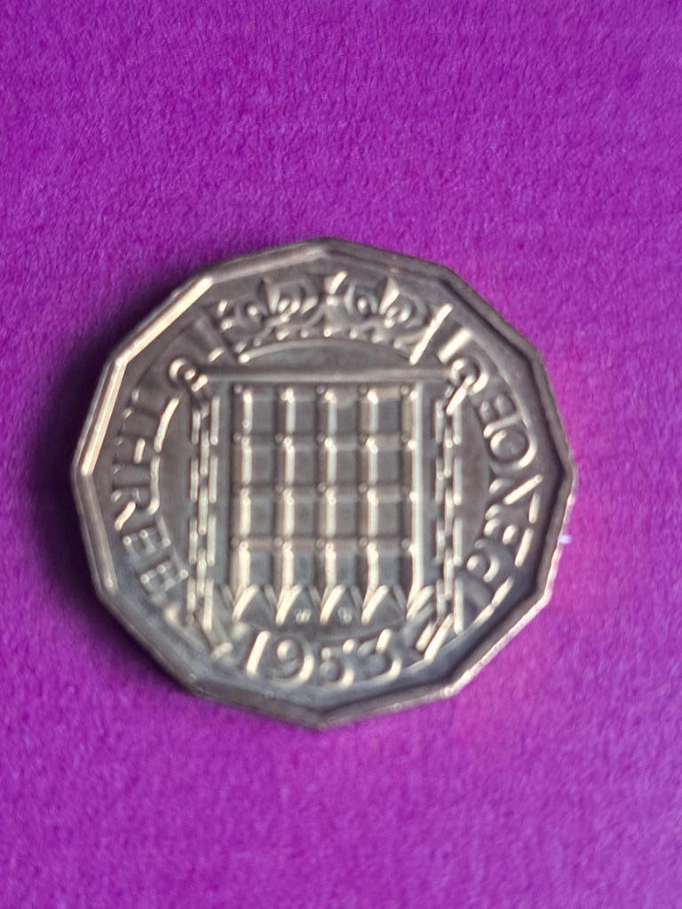 1953 Angleterre 3 pence Elizabeth II, Proof, Envoi, Autres pays, Monnaie en vrac