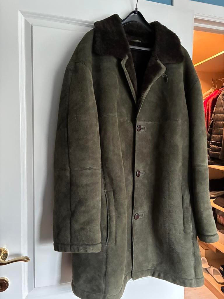Manteau en fourrure Mouton retourner, Taille 56/58 (XL), Comme neuf, Vert, Geen merk meer aanwezig