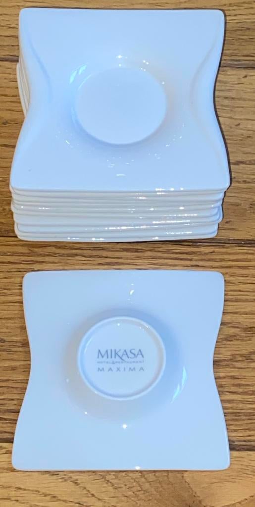 10 witte broodbordjes Mikasa, Ophalen, Gebruikt, Bord(en), Effen