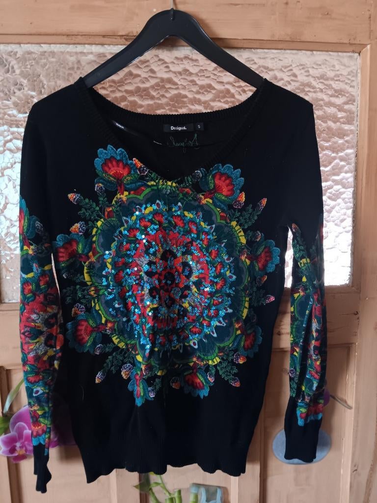 Pull noir Desigual, Enlèvement ou Envoi, Taille 36 (S), Comme neuf, Desigual