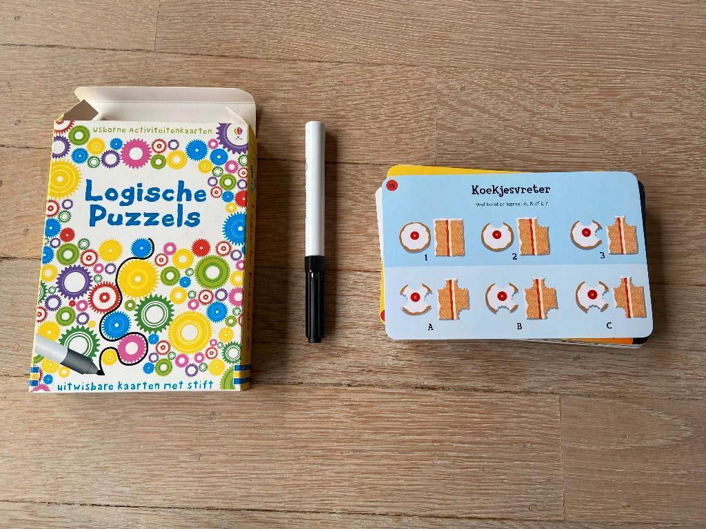 Logische puzzels  : uitwisbare kaarten met stift NIEUW 8+, Ophalen of Verzenden, Nieuw, Rekenen