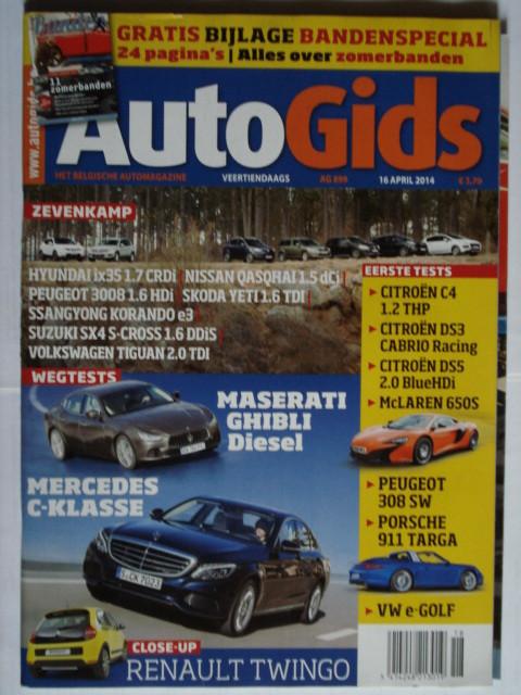 AutoGids 899 Maserati Ghibli McLaren 650S Twingo Citroën DS3, Verzenden, Gelezen, Algemeen