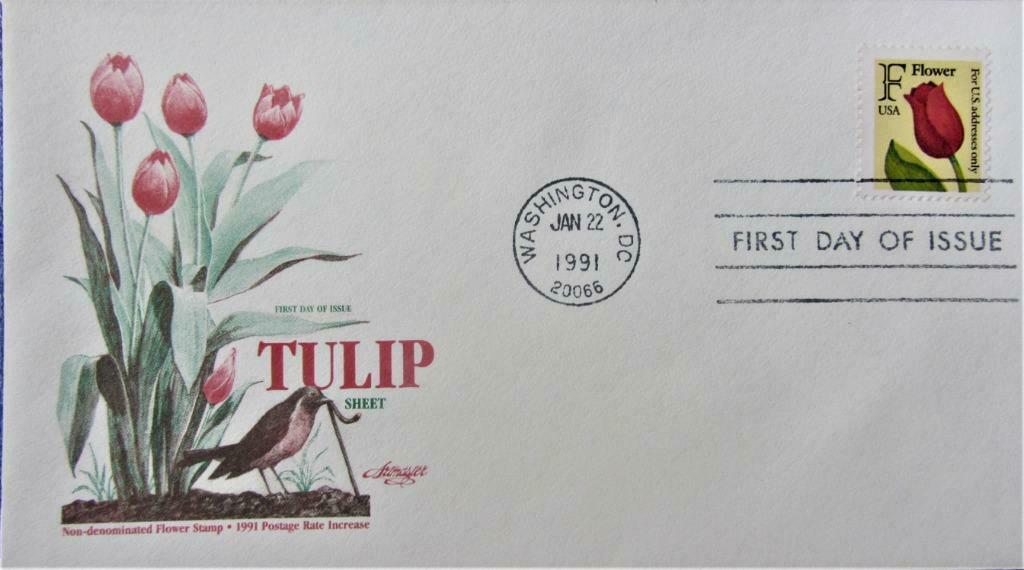FDC- USA- NATUUR- TULPEN, Ophalen of Verzenden, Gestempeld, Dier of Natuur