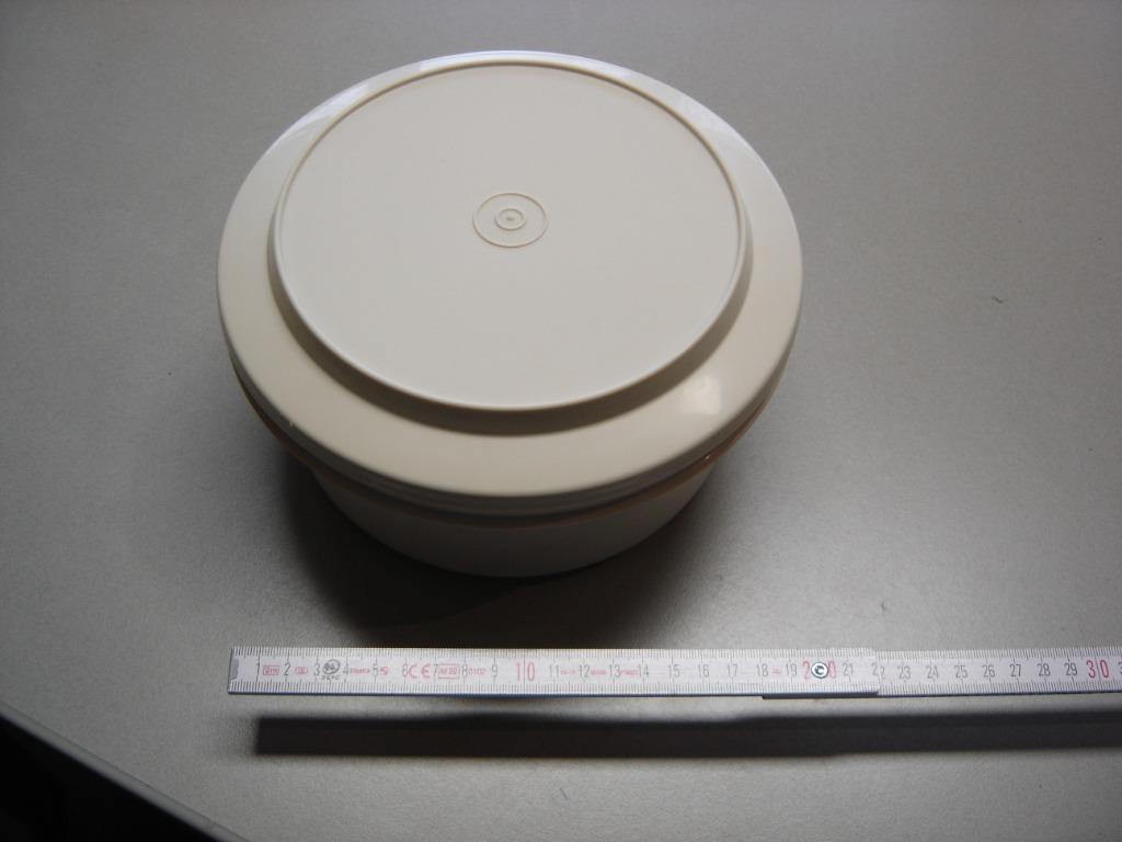 Tupperware bewaarpot met vergiet 1,25 liter, Ophalen of Verzenden, Gebruikt, Crème