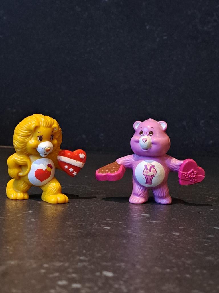 Care bears - PVC - Vintage - Share Bear - Brave Heart Lion, Ophalen of Verzenden, Gebruikt