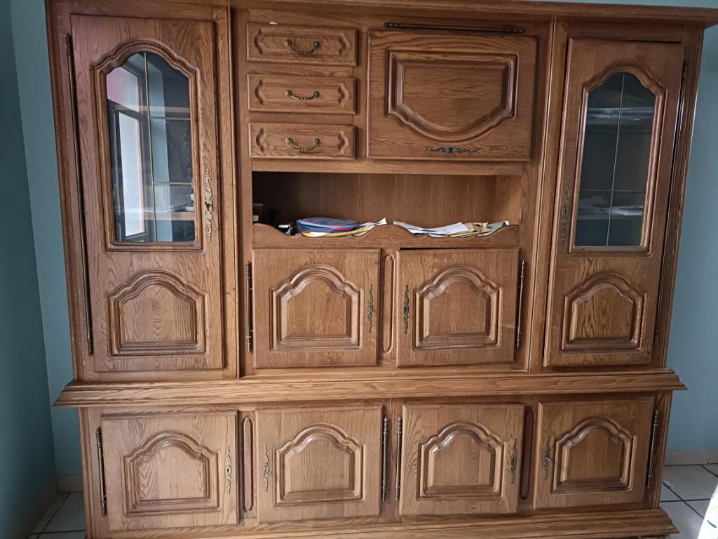 belle armoire vitrine en chêne, Avec tiroir(s), 200 cm ou plus, Utilisé, Rustique